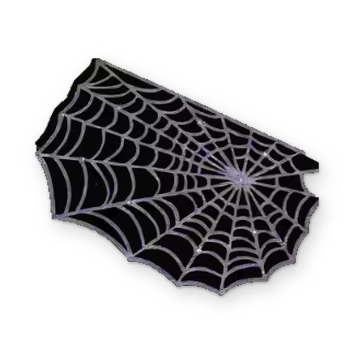Alfombra negra con telaraña plateada - Zavro