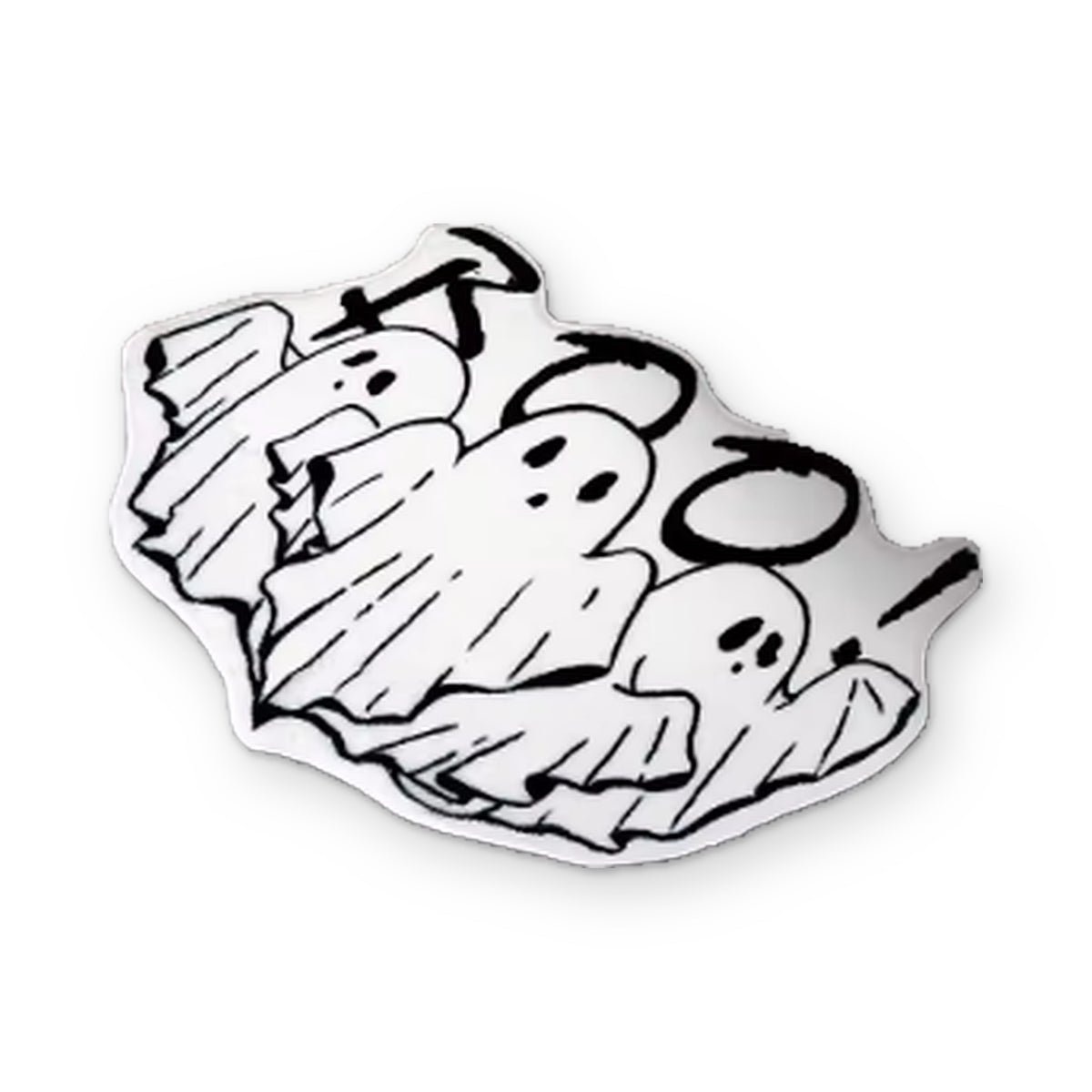 Alfombra blanca de fantasmas con texto BOO - Zavro