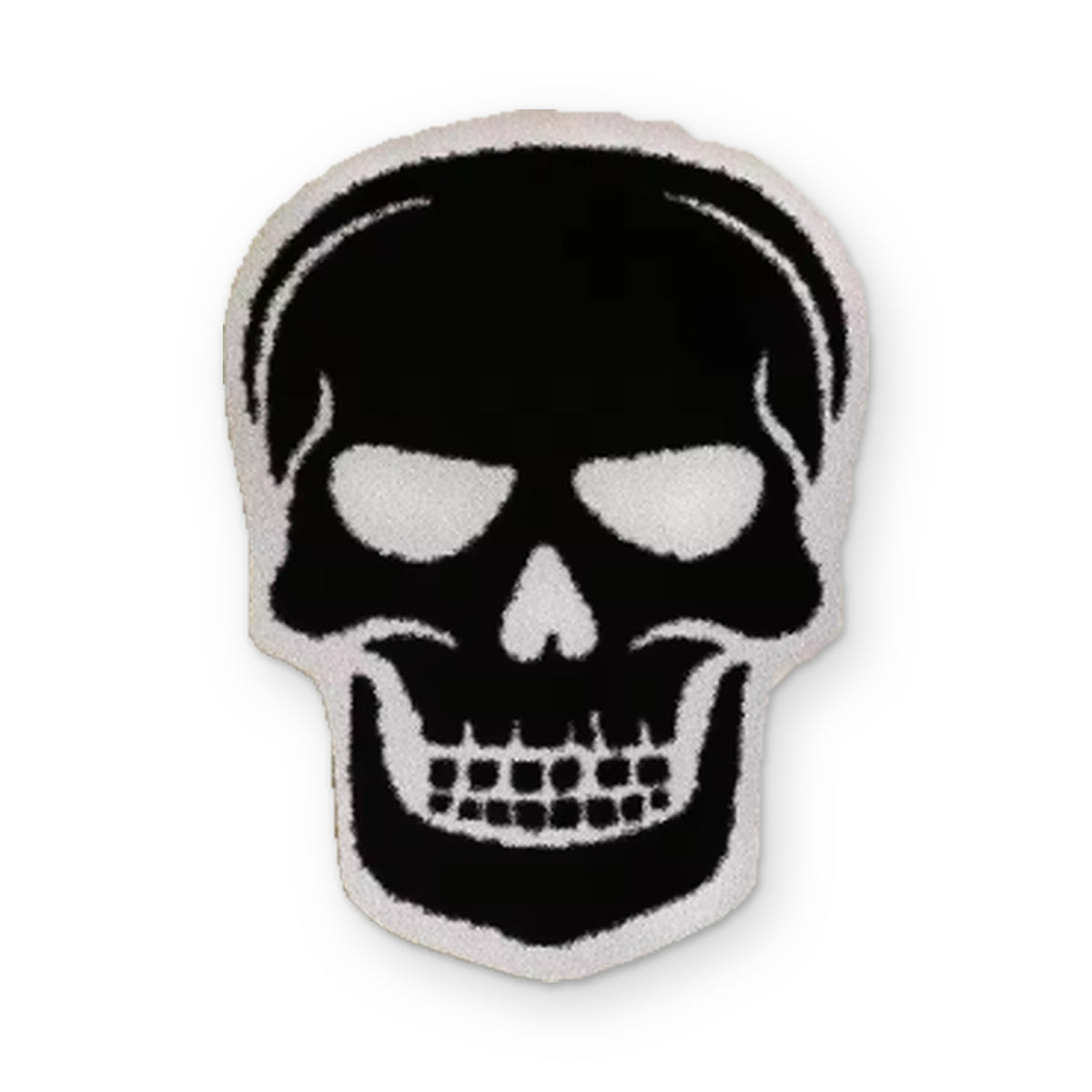 Alfombra con forma de calavera negra y borde blanco - Zavro
